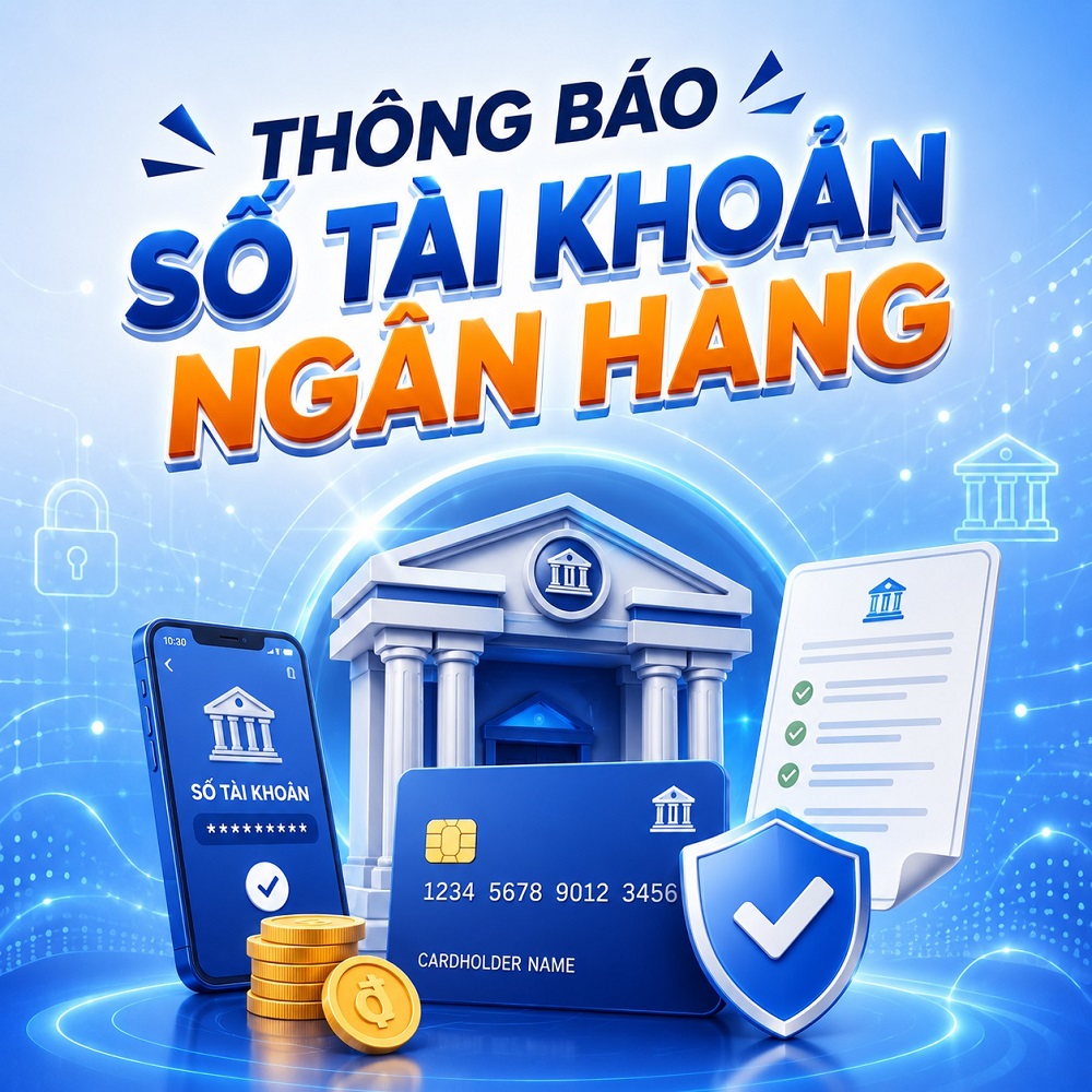 Thông báo số tài khoản ngân hàng chính thức của Công ty TNHH 1Ecom